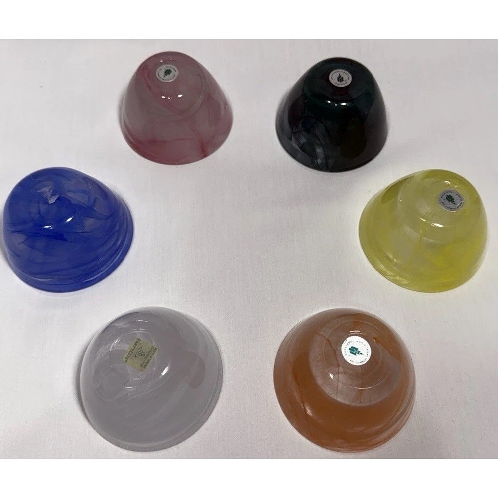PartyLite Indulgences Awakening Swirl Glass‎ Votive Tealight Holder Set 6 EUC - Picture 15 of 16